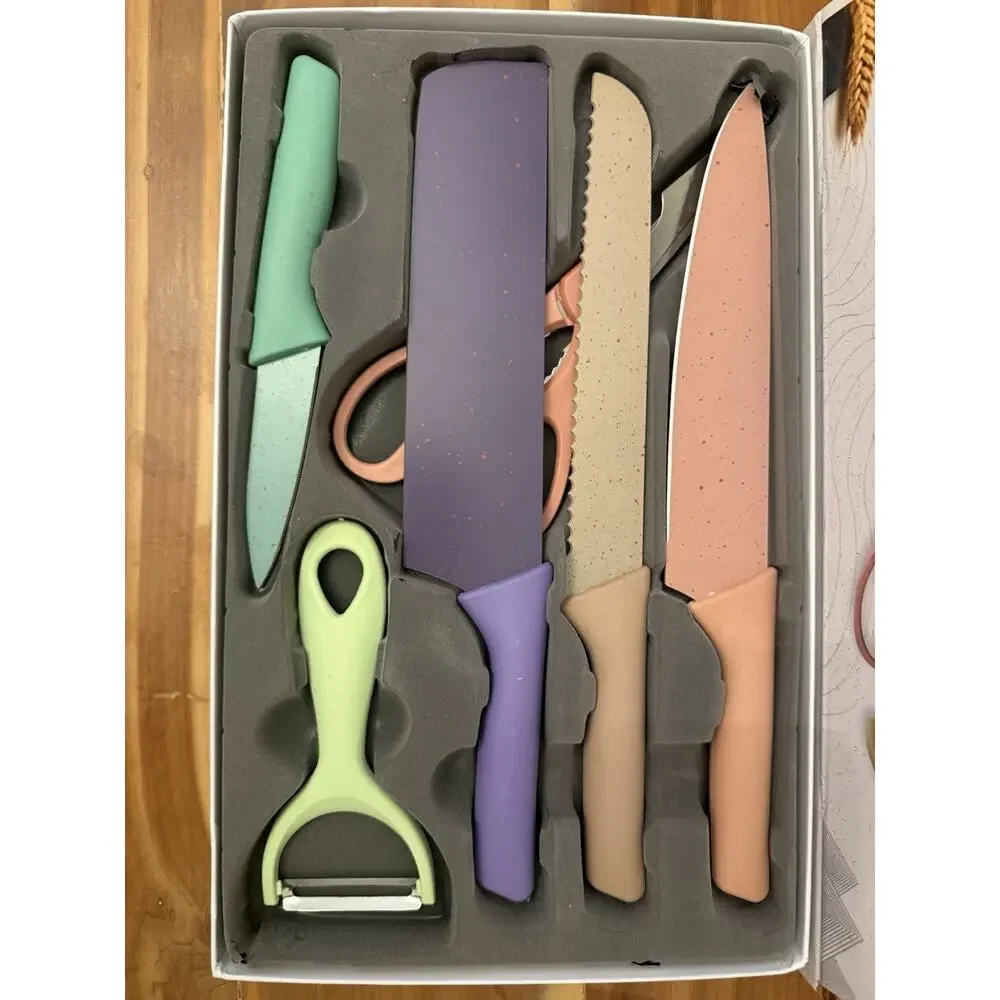 EVDRTVERH Corrugated 6-Piece Knife Set Kitchen Star Collection New